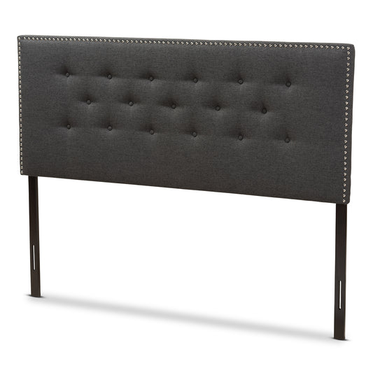 Windsor Headboard - Modern and Contemporary Dark Grey Fabric