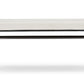 Herald Modern Rectangle Bench in Stainless Steel and White Faux Leather for Contemporary Living Spaces