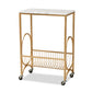 Jacek Modern Wine Cart - Gold Metal with Elegant Marble Tabletop for Stylish Home