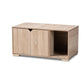 Jasper Cat Litter Box Cover Modern and Contemporary Walnut Brown Finished 2-Door Wood House