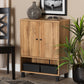 Rossin Shoe Storage Cabinet Modern and Contemporary Walnut Brown Finished 2-Door Wood Entryway