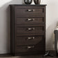 Colburn Tallboy Storage Chest Modern and Contemporary 5-Drawer Dark Brown Finish Wood