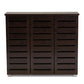 Adalwin Modern and Contemporary 3-Door Dark Brown Wooden Entryway Shoes Storage Cabinet