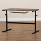 Anisa Height Adjustable Desk Modern Industrial Design with Walnut Finished Wood and Black Metal Frame