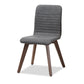 Sugar Dining Set Mid-Century Modern Dark Grey Fabric Upholstered Walnut Wood Finished 5-Piece