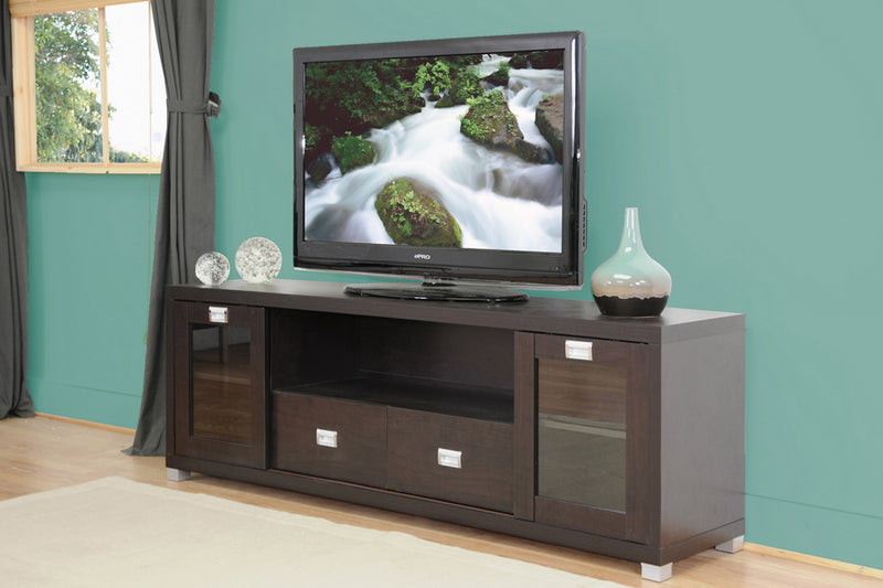 Gosford Modern TV Stand in Brown Wood Stylish Entertainment Center with Storage for Living Room