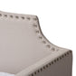 Ally Sofa Daybed - Modern and Contemporary Beige Fabric Upholstered with Roll Out Trundle Guest Bed