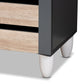 Gisela Shoe Storage Cabinet Modern and Contemporary Two-Tone Oak and Dark Gray 3-Door