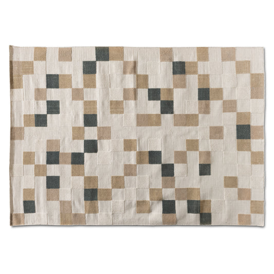 Barbon Area Rug Modern and Contemporary Ivory and Grey Handwoven PET Yarn Indoor and Outdoor