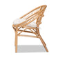 Adrina Rattan Dining Chair Modern Bohemian Style Natural Brown Finish