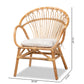 Benicia Rattan Dining Chair Modern Bohemian Style Natural Brown Finish