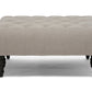 Keswick Ottoman Beige Linen Modern Tufted