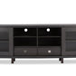 Walda TV Cabinet 70-Inch Greyish Dark Brown Wood with 2 Sliding Doors and 2 Drawers