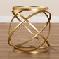 Desma Glam Luxe End Table with Gold Finished Metal and Mirrored Glass for Elegant Living Spaces