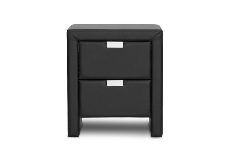 Frey Nightstand - Black Upholstered Modern Design