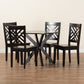 Ela Modern Contemporary Dining Set 5-Piece Dark Brown Finished Wood Furniture for Stylish Dining Rooms