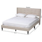 Casol Platform Bed - Mid-Century Modern Transitional Beige Fabric Upholstered