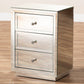 Lina Mirrored End Table - Modern Hollywood Regency Glamour with 3 Drawers for Stylish Storage and Decor