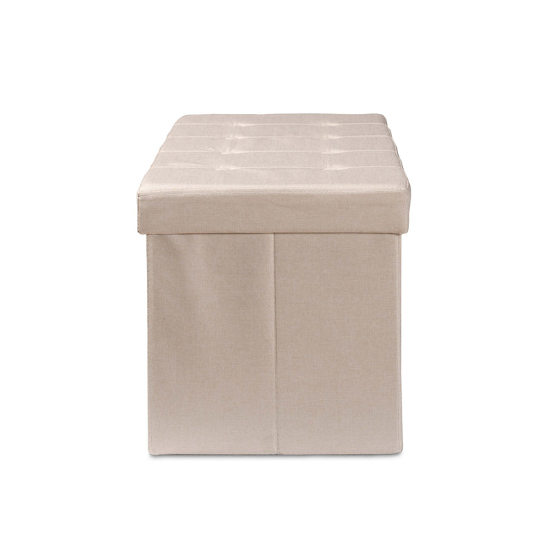 Haide Ottoman Modern and Contemporary Beige Fabric Upholstered Storage