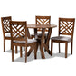 Elise Dining Set Modern 5-Piece Grey Fabric Upholstered with Walnut Brown Finished Wood