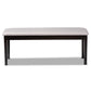 Teresa Dining Bench Modern Contemporary Transitional Grey Fabric Upholstered Dark Brown Finished Wood