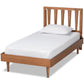 Kuro Twin Size Platform Bed Modern Walnut Brown Finished Wood Design for Stylish Bedrooms