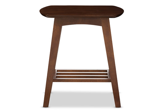 Sacramento End Table Mid-century Modern Scandinavian Style Dark Walnut Finish