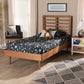 Delia Twin Size Platform Bed - Mid-Century Modern Walnut Brown Wood, Stylish and Durable Bedroom Furniture