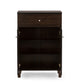 Felda Modern Shoe Cabinet - Dark Brown Storage Unit with 2 Doors and Drawer for Organized Footwear