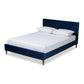 Frida Glam and Luxe Royal Blue Velvet Upholstered Bed