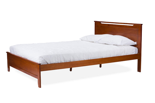 Demitasse Contemporary Twin-Size Bed in Brown Wood - Stylish Modern Design for Cozy Bedrooms