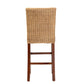 Racquel Bar Stool Modern Bohemian Design Natural Rattan and Mahogany Wood for Stylish Seating