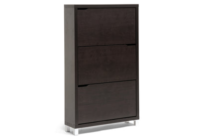 Simms Shoe Cabinet Dark Brown Modern