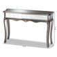 Elgin Console Table Contemporary Glam Luxe Design with Brushed Silver Finished Wood and Mirrored Glass Accents