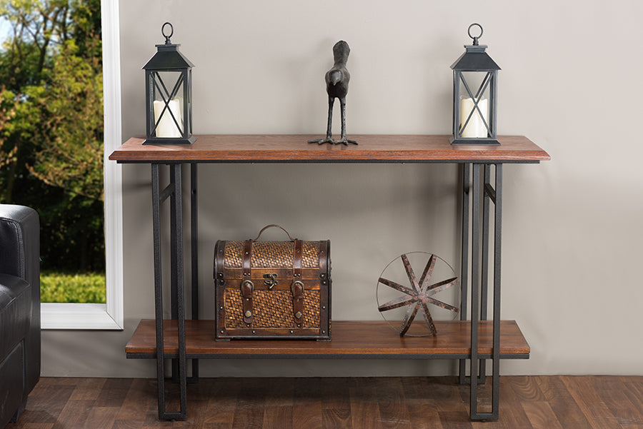 Newcastle Console Table Stylish Wood and Metal Design for Entryway or Living Room Decor