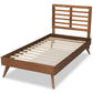 Eris Twin Size Platform Bed in Mid-Century Modern Walnut Brown Wood with Sleek Design and Sturdy Construction