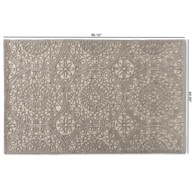 Borneo Area Rug Modern Hand-Tufted Grey Wool Design for Stylish Home Décor