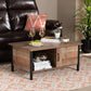 Vaughan Coffee Table - Modern Two-Tone Rustic Oak in Brown and Black Finish, Stylish Wood Design for Living Room Decor