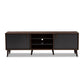 Samuel Mid-Century Modern TV Stand in Brown and Dark Grey with Storage and Stylish Design