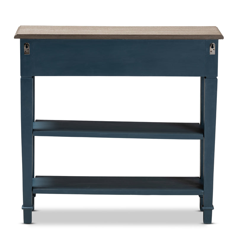 Dauphine Accent Console Table French Provincial Blue Spruce Finished Wood