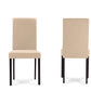 Andrew Dining Chair Contemporary Espresso Wood Beige Fabric Set of 4