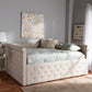 Amaya Daybed - Modern and Contemporary Light Beige Fabric Upholstered