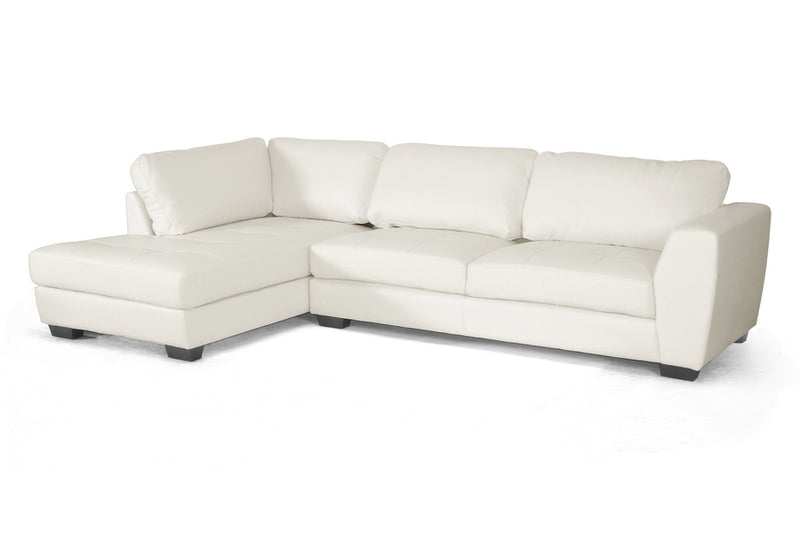 Orland Sectional Sofa Set Brown Leather Modern with Left Facing Chaise