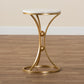 Tarmon Modern End Table - Gold Metal Base with Elegant Marble Top