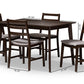 Nadine Dining Set Modern 5-Piece Collection with Walnut Finish and Light Grey Fabric Upholstery