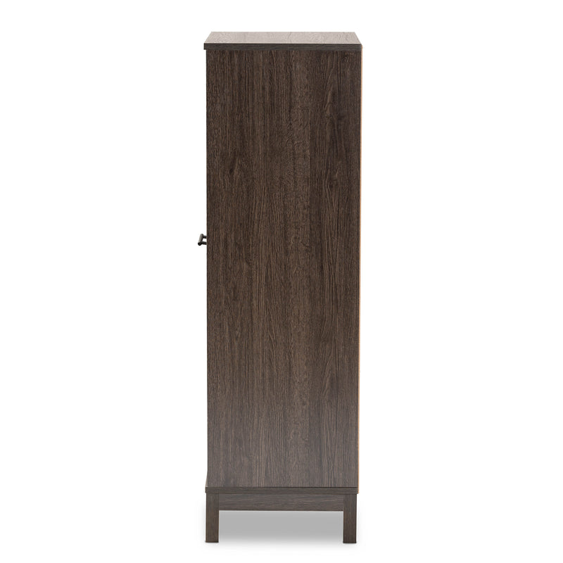 Trenton Wine Storage Cabinet Modern Dark Brown Finished Wood with 1 Drawer for Stylish Home Organization