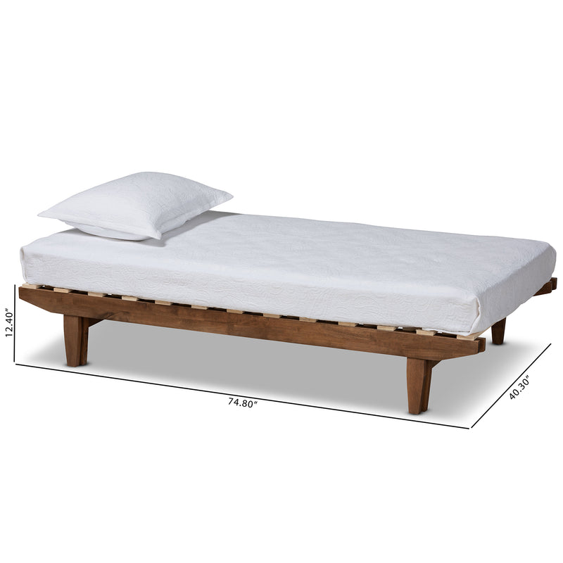 Hiro Expandable Twin to King Size Bed Frame in Modern Walnut Finish