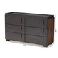 Rikke Dresser: Modern Two-Tone Gray and Walnut Finished Wood 6-Drawer Storage Solution for Bedroom Organization