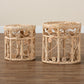 Bowie Rattan Nesting End Table Set - Modern Bohemian Style, Natural Brown Finish, 2-Piece Design for Living Room or Bedroom