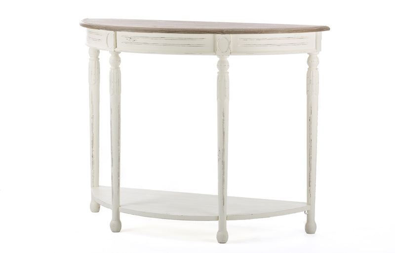 Vologne Console Table Traditional White Wood French Design for Elegant Home Decor